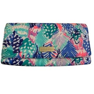 Lilly Pulitzer Colorful Feather Print Clutch